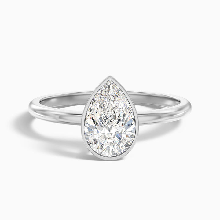 Jasmine Pear Cut Bezel Set Lab Grown Diamond Ring