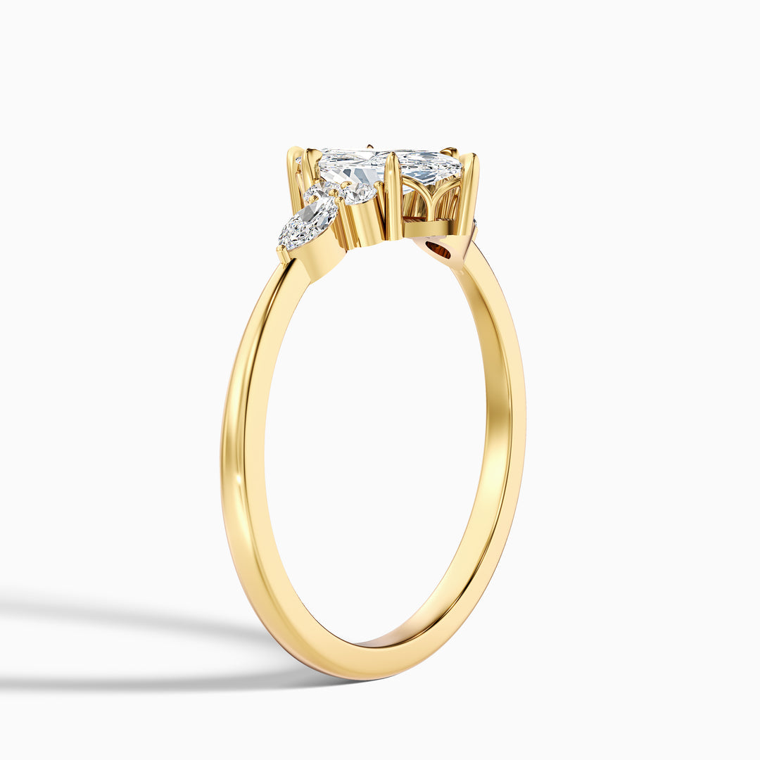 Fea Celtic Marquise Cut Side Stone Lab Grown Diamond Ring