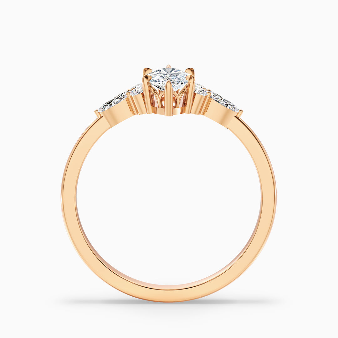 Fea Celtic Marquise Cut Side Stone Lab Grown Diamond Ring
