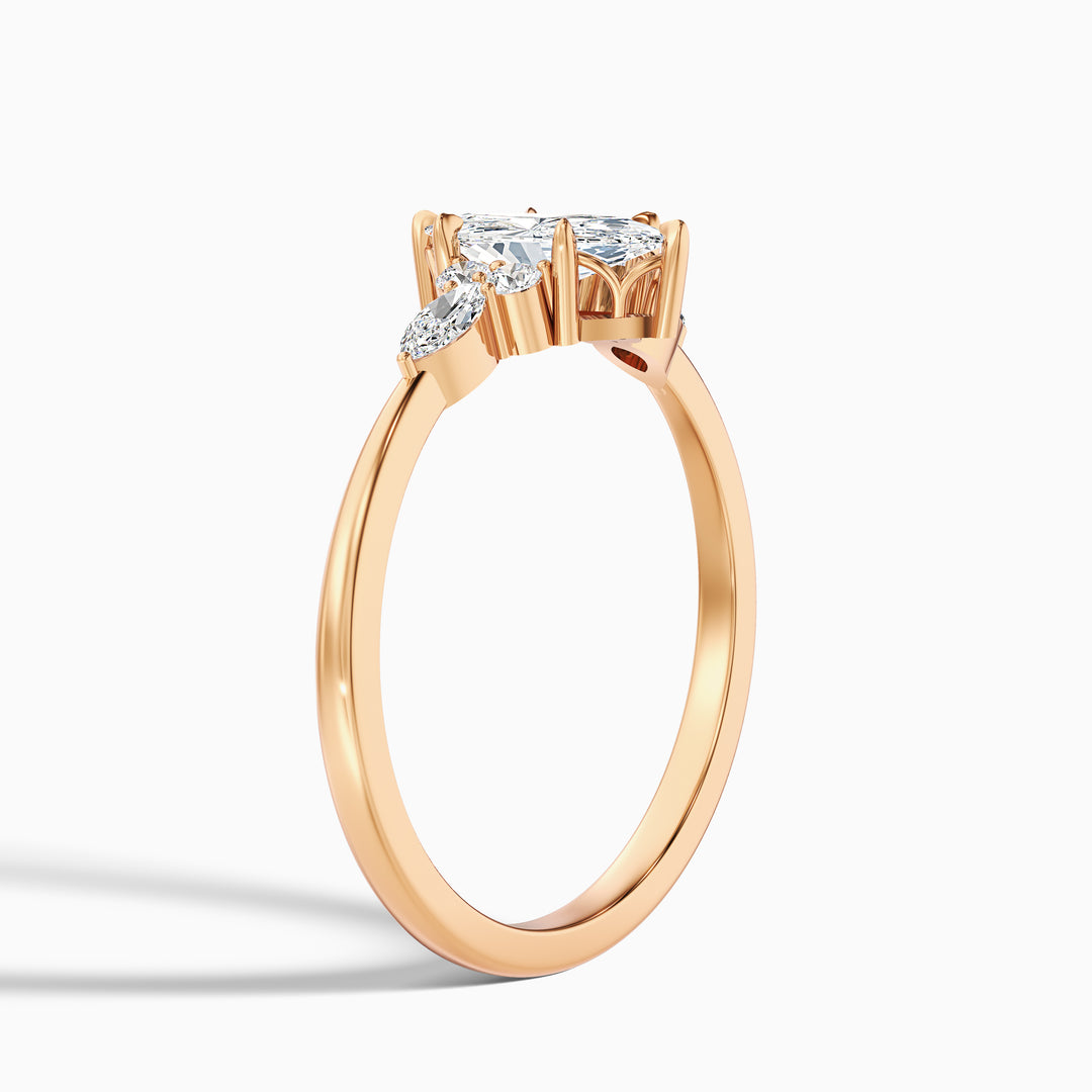 Fea Celtic Marquise Cut Side Stone Lab Grown Diamond Ring