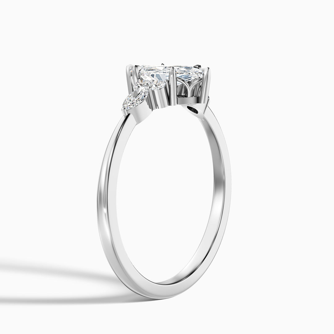 Fea Celtic Marquise Cut Side Stone Lab Grown Diamond Ring