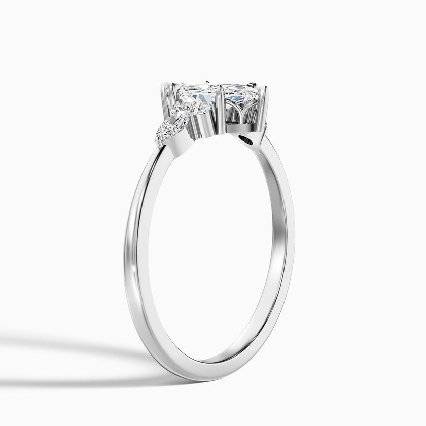 Fea Celtic Marquise Cut Side Stone Lab Grown Diamond Ring