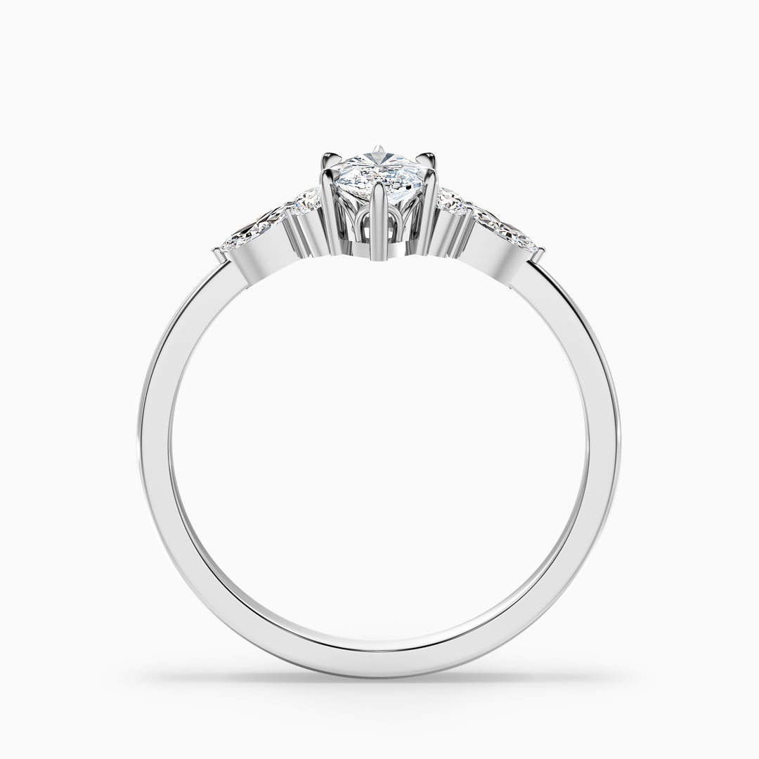 Fea Celtic Marquise Cut Side Stone Lab Grown Diamond Ring