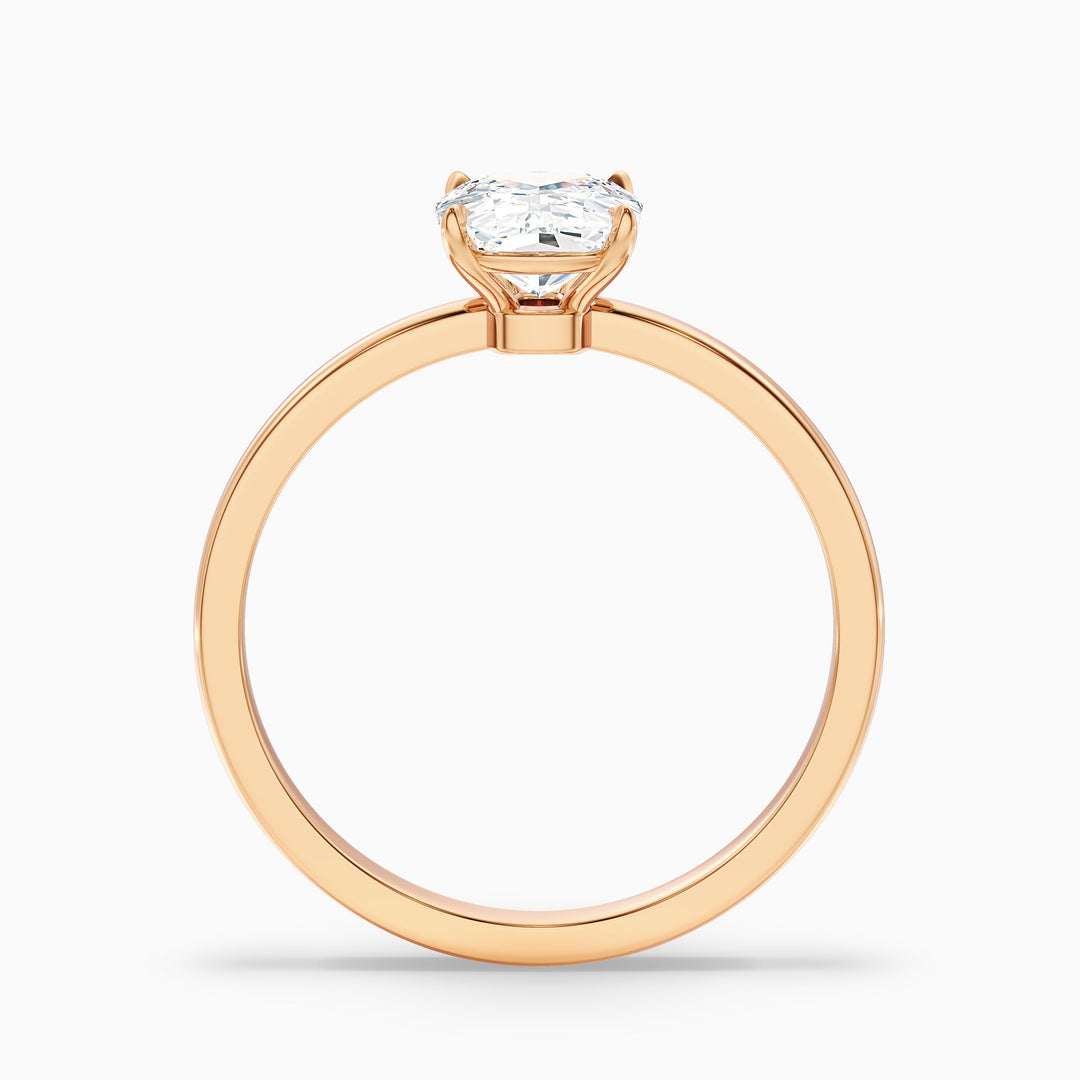 Fea vintage Elongated Cushion Low Profile Solitaire Lab Grown Diamond Ring