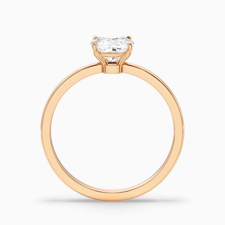 Fea vintage Elongated Cushion Low Profile Solitaire Lab Grown Diamond Ring