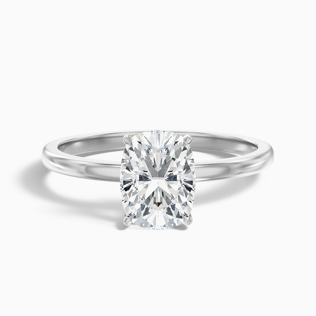 Fea vintage Elongated Cushion Low Profile Solitaire Lab Grown Diamond Ring