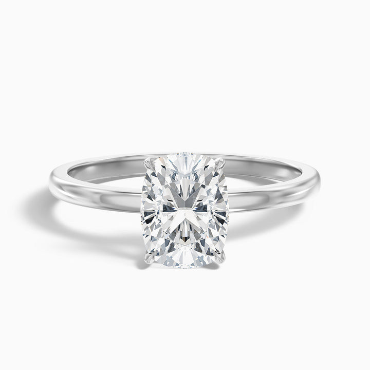 Fea vintage Elongated Cushion Low Profile Solitaire Lab Grown Diamond Ring
