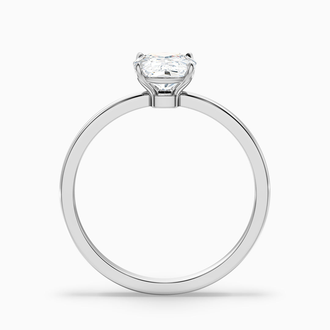 Fea vintage Elongated Cushion Low Profile Solitaire Lab Grown Diamond Ring