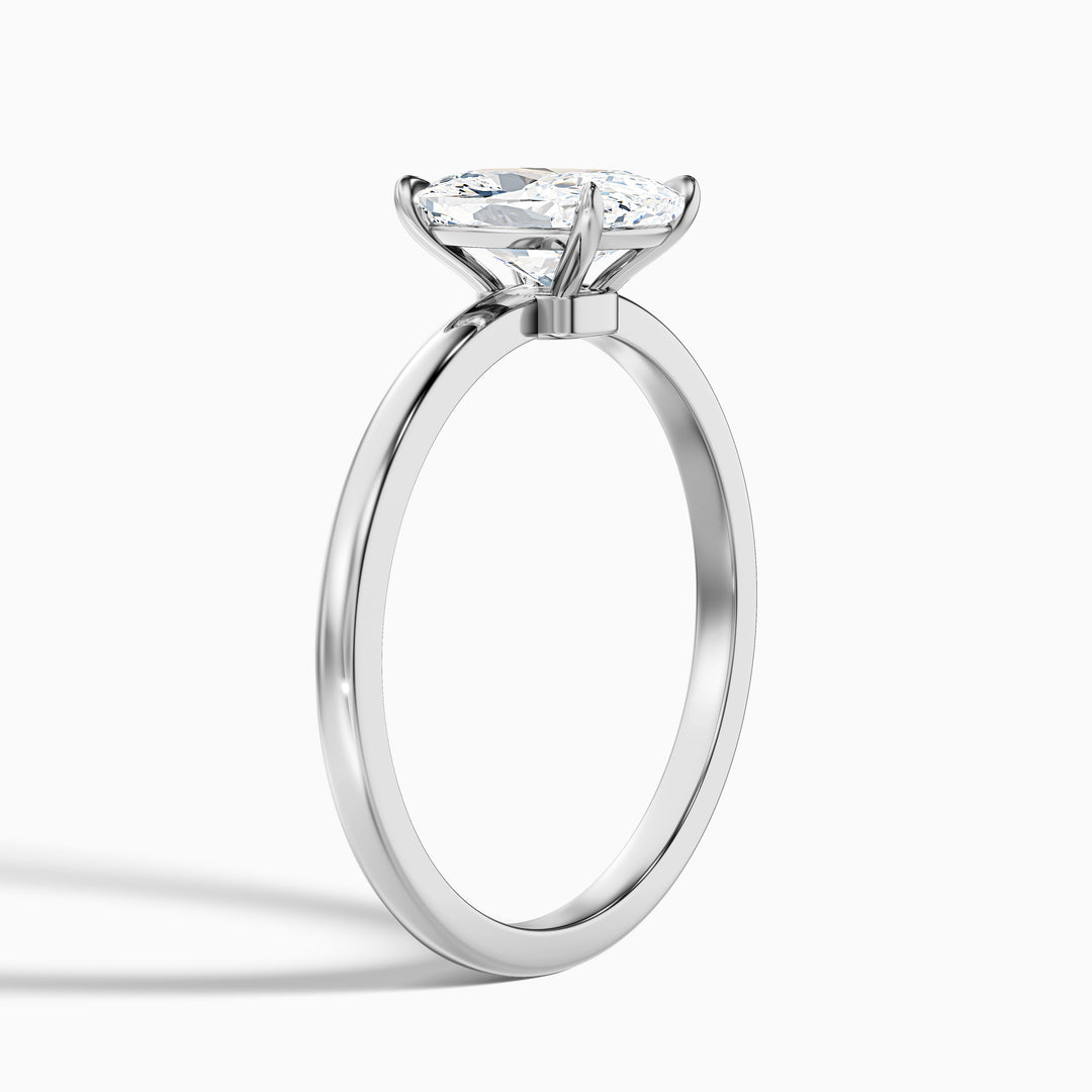 Fea vintage Elongated Cushion Low Profile Solitaire Lab Grown Diamond Ring