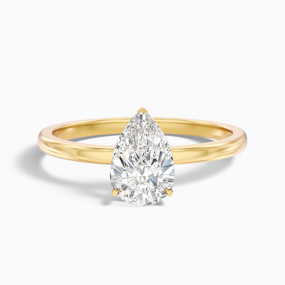 Rigel Pear Cut Low Profile Solitaire Lab Grown Diamond Ring