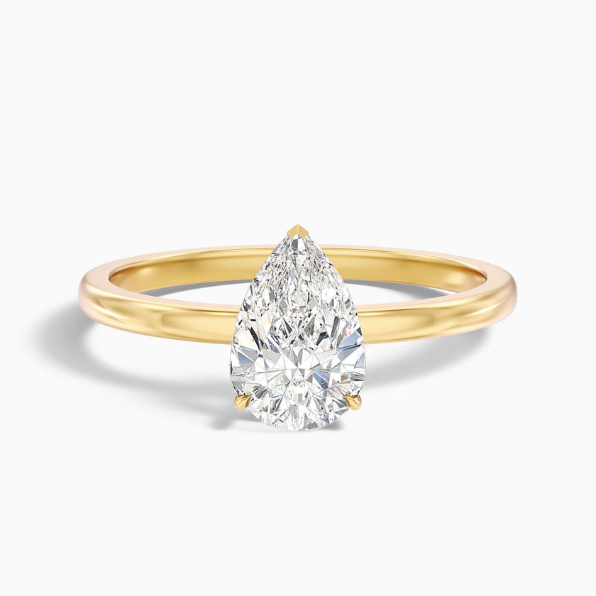 Rigel Pear Cut Low Profile Solitaire Lab Grown Diamond Ring
