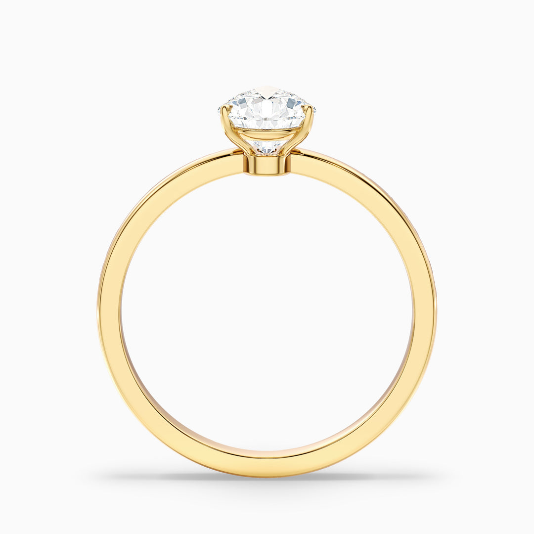 Rigel Pear Cut Low Profile Solitaire Lab Grown Diamond Ring