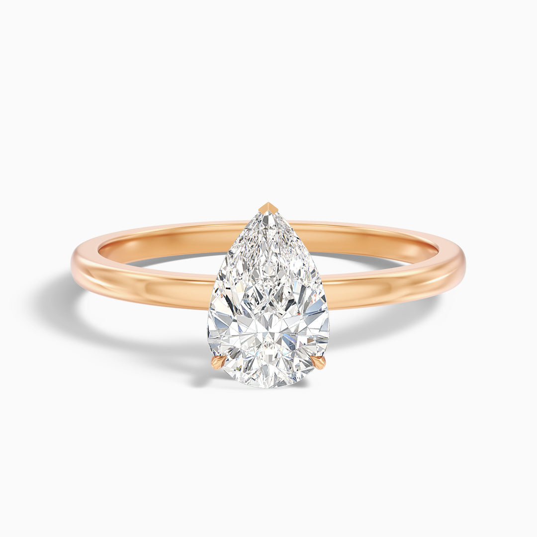 Rigel Pear Cut Low Profile Solitaire Lab Grown Diamond Ring