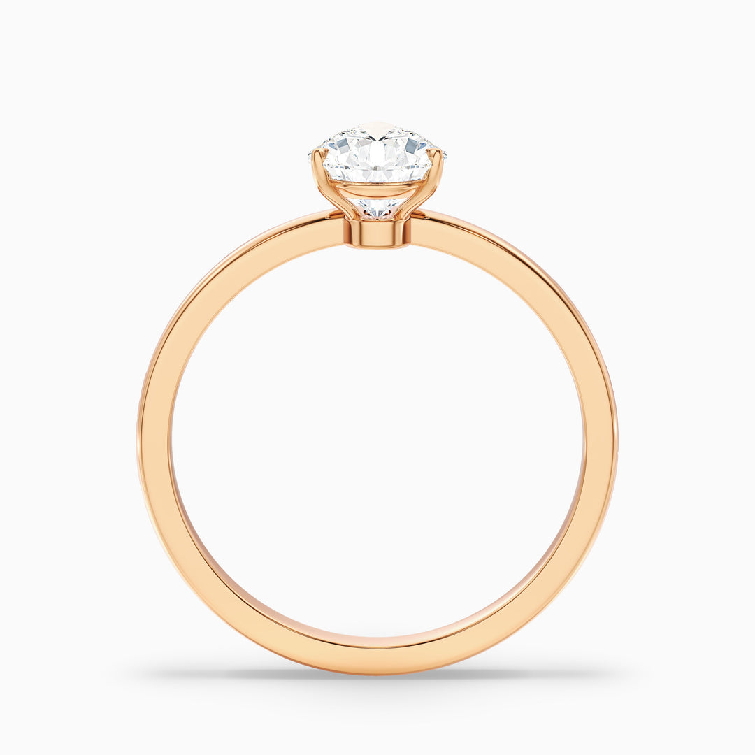 Rigel Pear Cut Low Profile Solitaire Lab Grown Diamond Ring