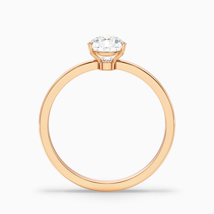 Rigel Pear Cut Low Profile Solitaire Lab Grown Diamond Ring