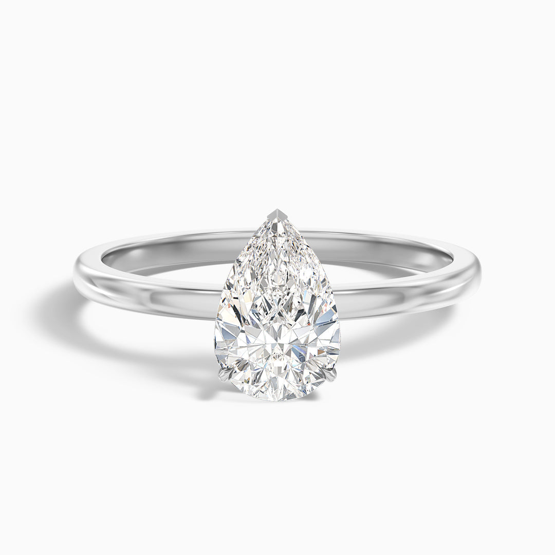 Rigel Pear Cut Low Profile Solitaire Lab Grown Diamond Ring