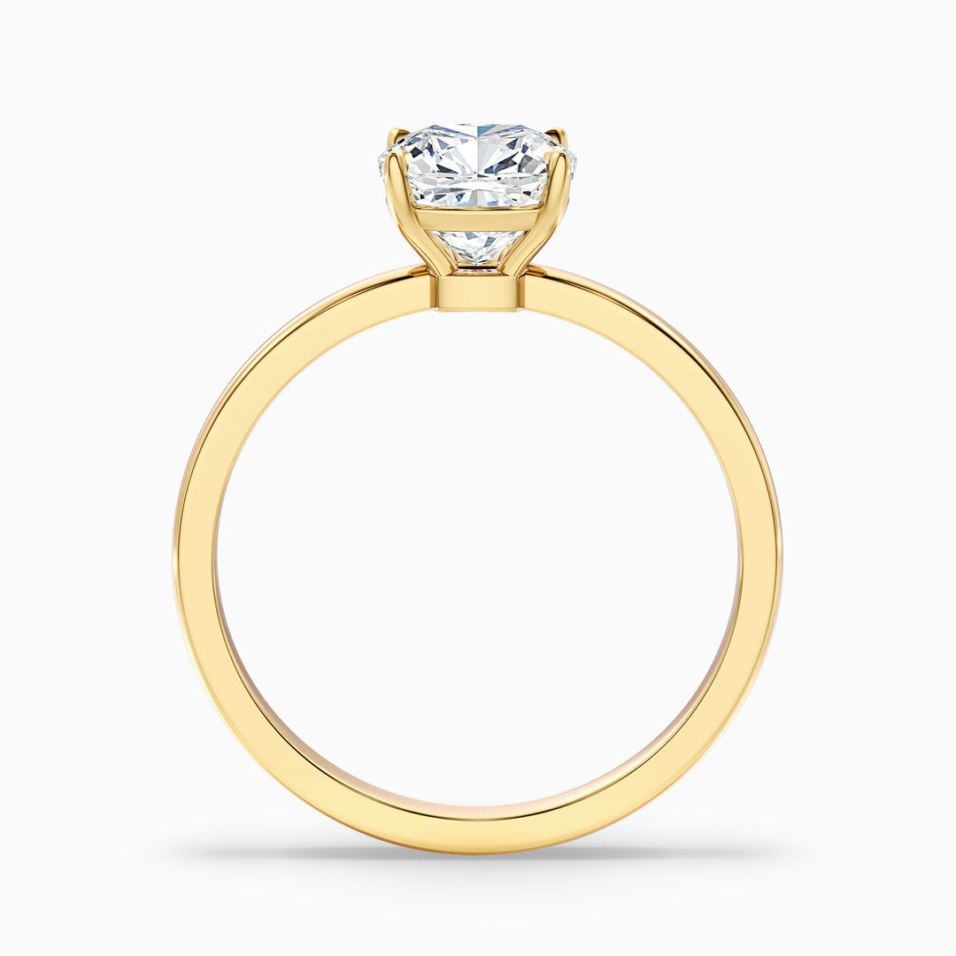 Sasha Cushion Cut Low Profile Solitaire Lab Grown Diamond Ring