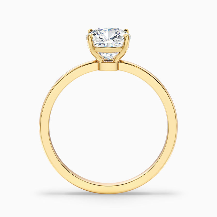 Sasha Cushion Cut Low Profile Solitaire Lab Grown Diamond Ring