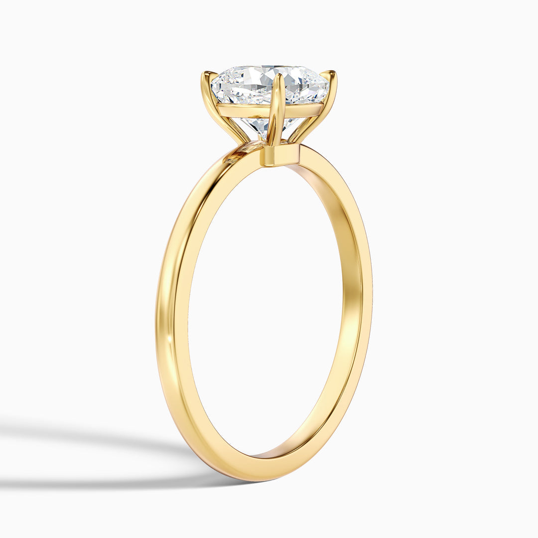 Sasha Cushion Cut Low Profile Solitaire Lab Grown Diamond Ring