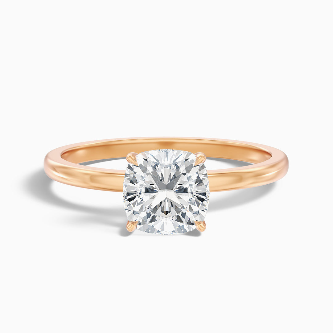 Sasha Cushion Cut Low Profile Solitaire Lab Grown Diamond Ring