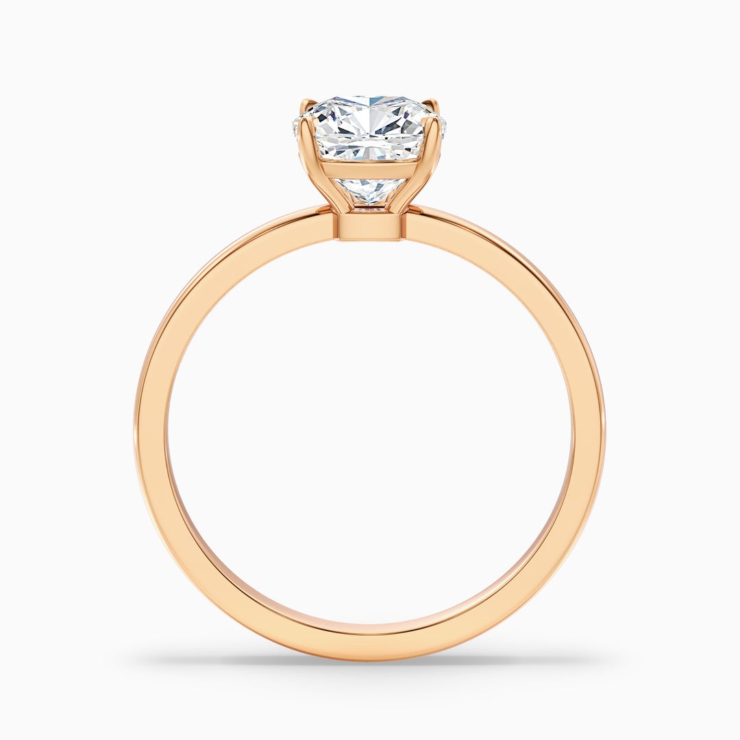 Sasha Cushion Cut Low Profile Solitaire Lab Grown Diamond Ring