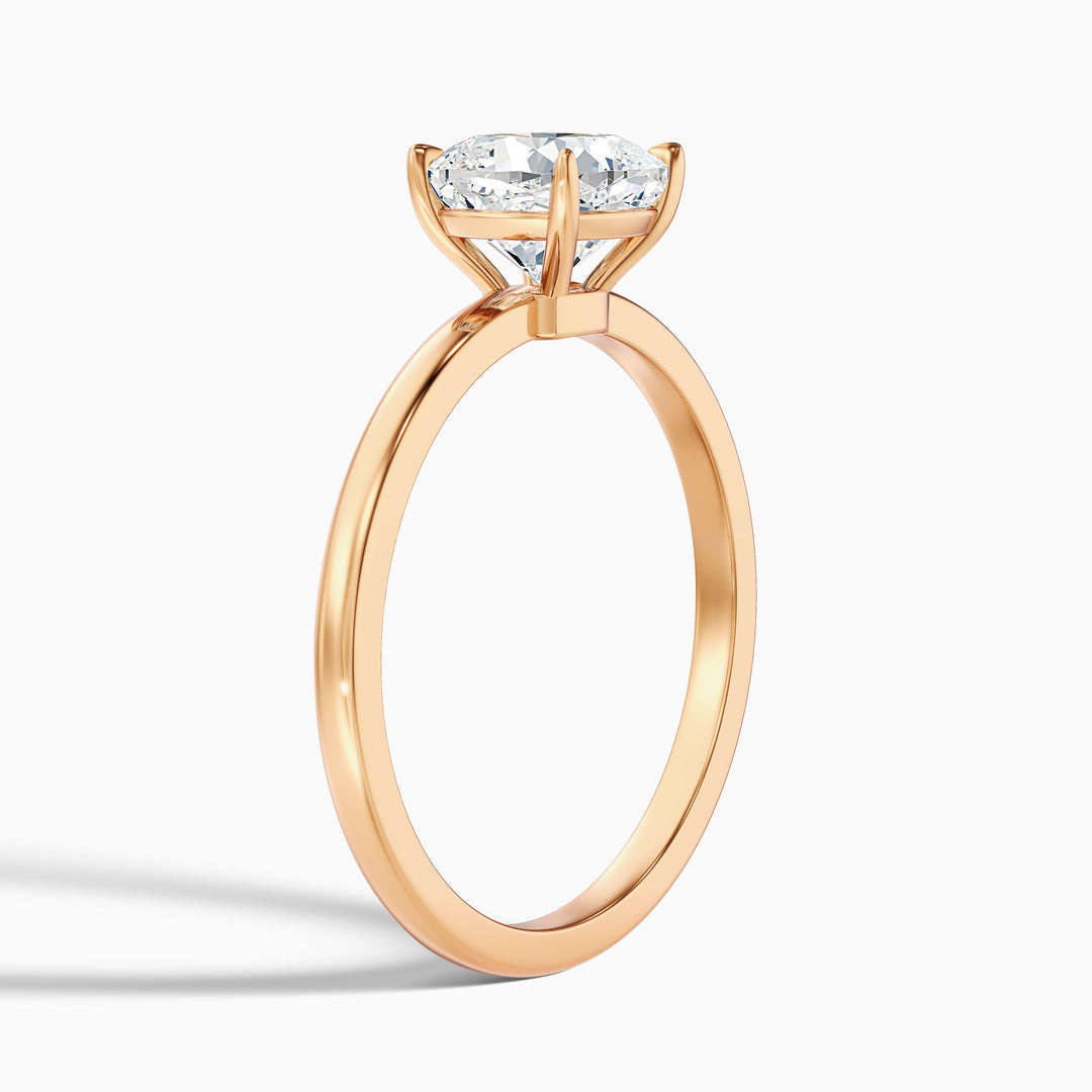 Sasha Cushion Cut Low Profile Solitaire Lab Grown Diamond Ring