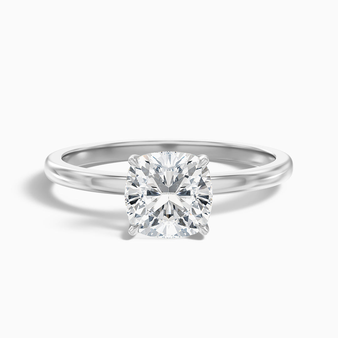 Sasha Cushion Cut Low Profile Solitaire Lab Grown Diamond Ring