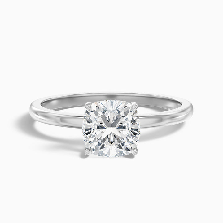 Sasha Cushion Cut Low Profile Solitaire Lab Grown Diamond Ring