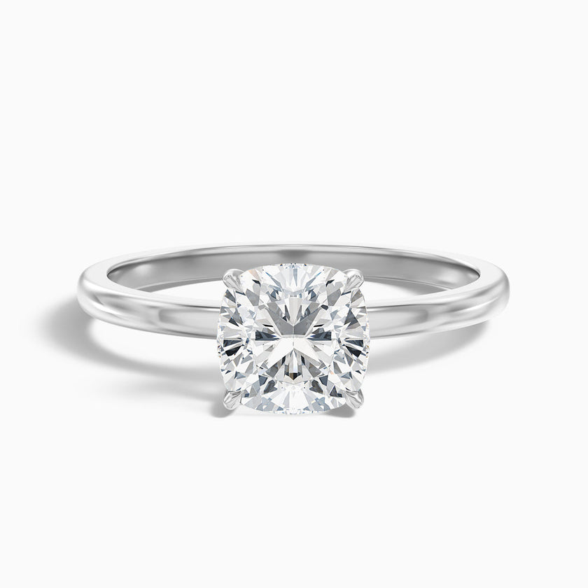Sasha Cushion Cut Low Profile Solitaire Lab Grown Diamond Ring