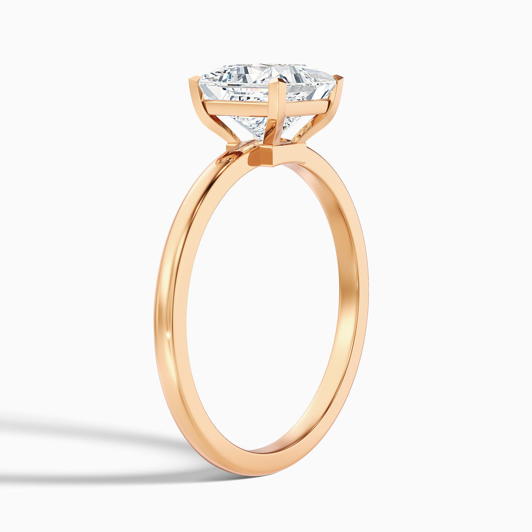 Laurence Princess Cut Low Profile Solitaire Lab Grown Diamond Ring