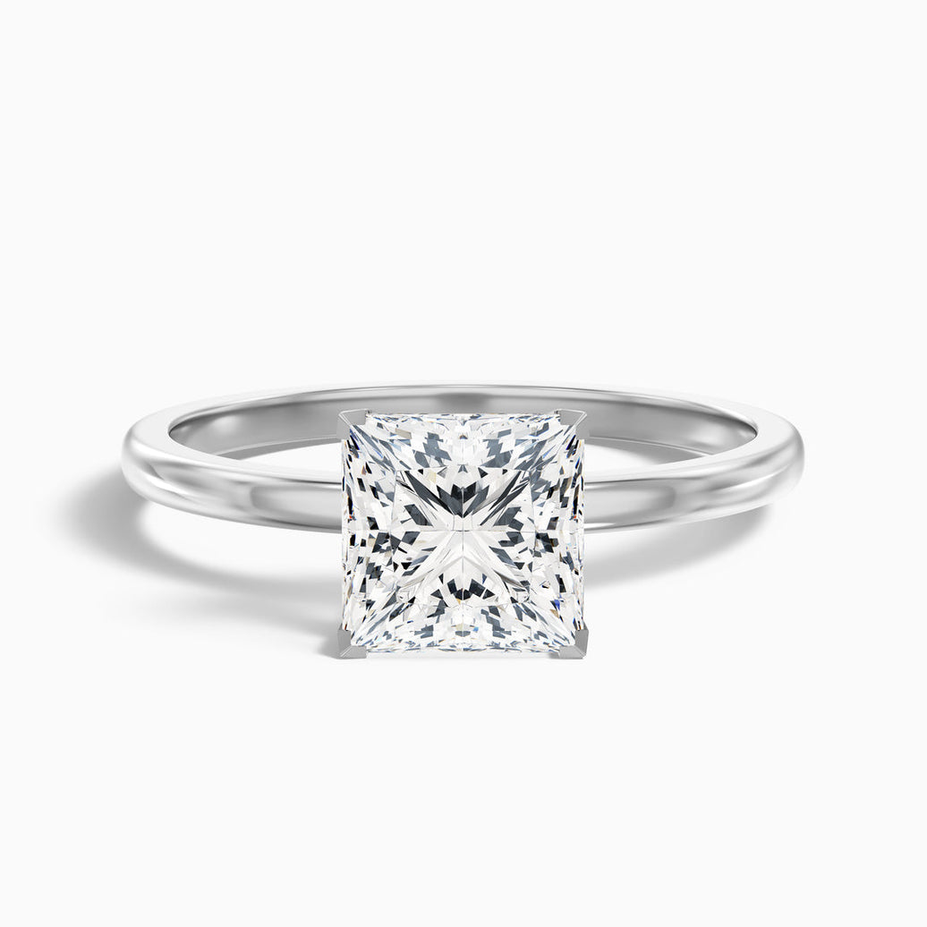 Laurence Princess Cut Low Profile Solitaire Lab Grown Diamond Ring