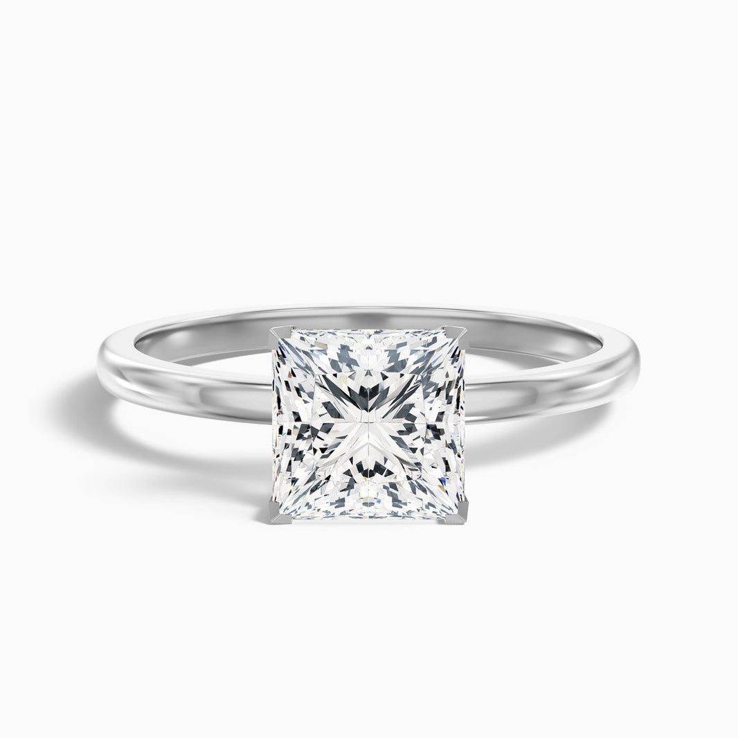 Laurence Princess Cut Low Profile Solitaire Lab Grown Diamond Ring