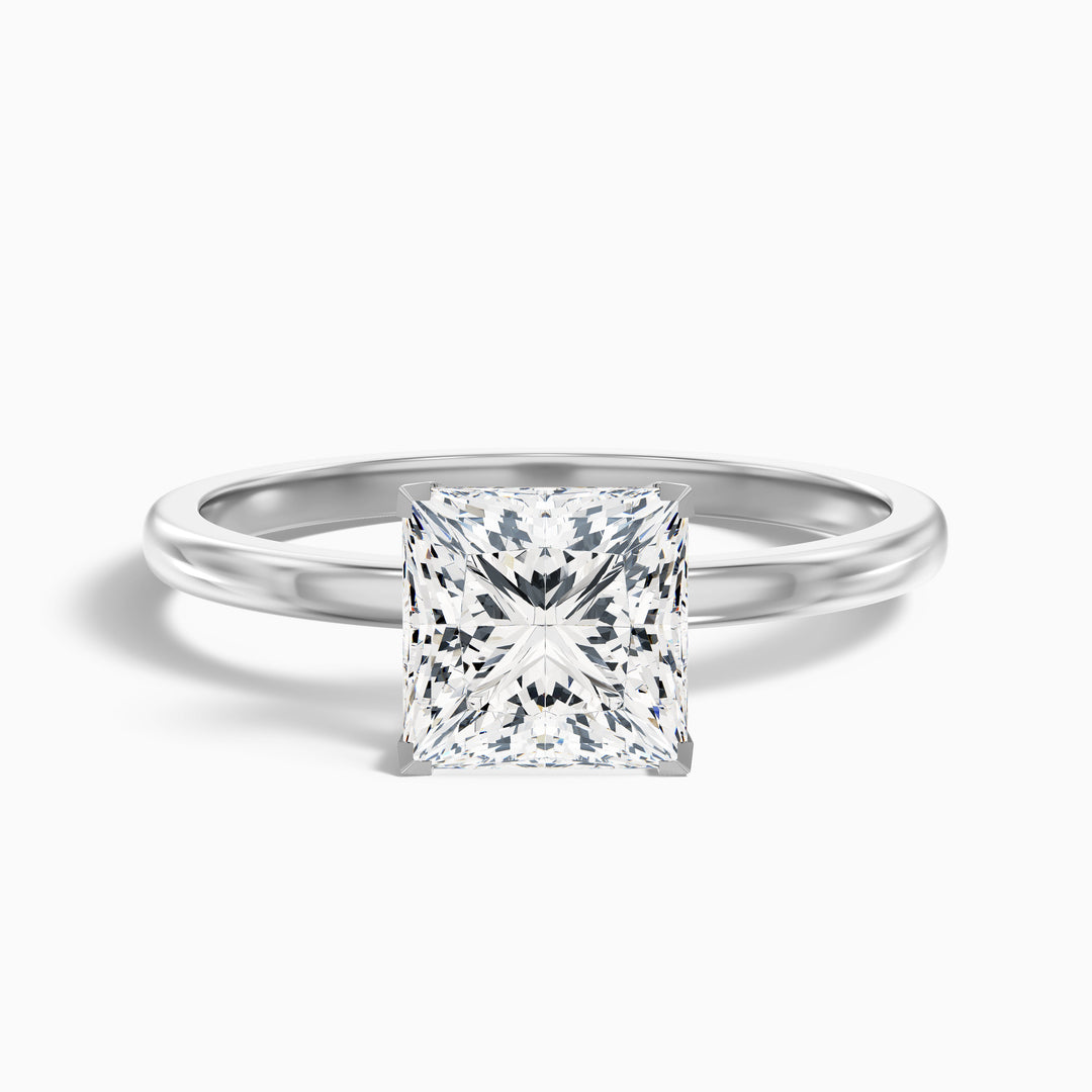 Laurence Princess Cut Low Profile Solitaire Lab Grown Diamond Ring