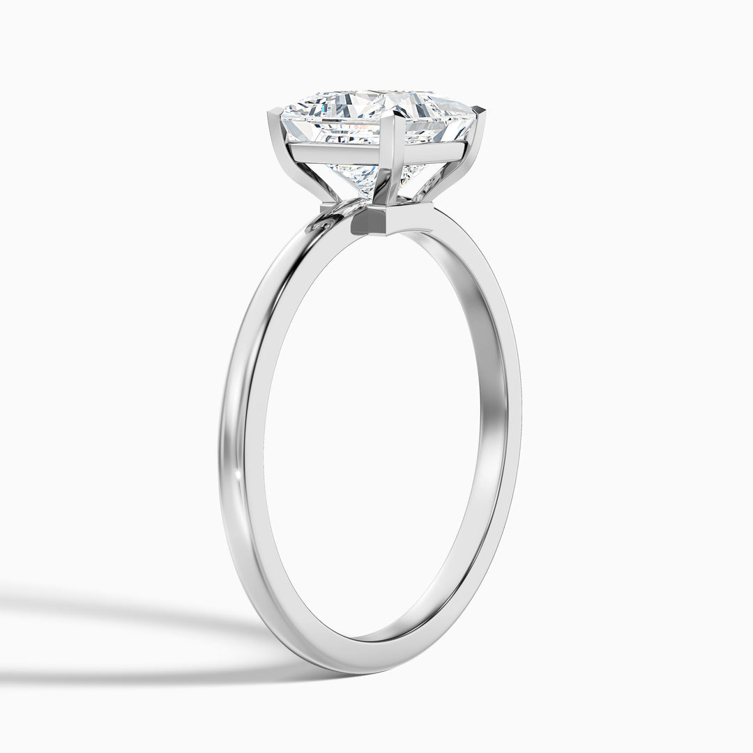 Laurence Princess Cut Low Profile Solitaire Lab Grown Diamond Ring