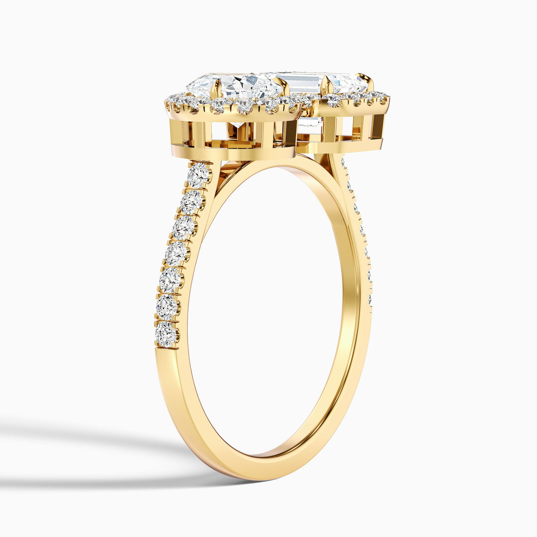 Huxley Toi Et Moi Halo Ring With Pear and Emerald Lab Grown Diamond