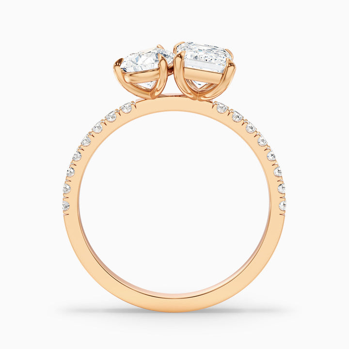 Aletheia Toi Et Moi Pave Ring With Pear and Emerald Lab Grown Diamond