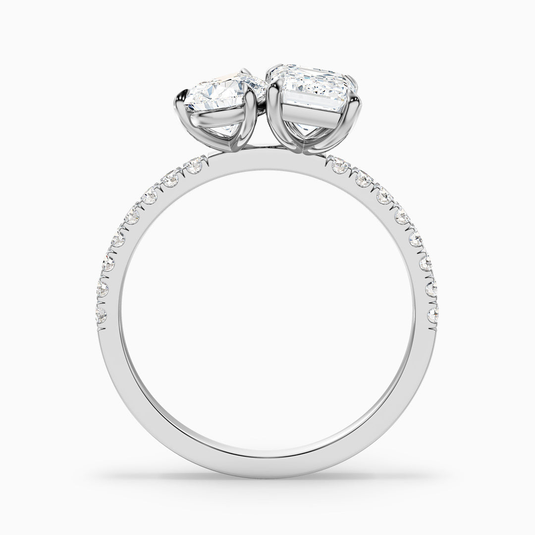 Aletheia Toi Et Moi Pave Ring With Pear and Emerald Lab Grown Diamond