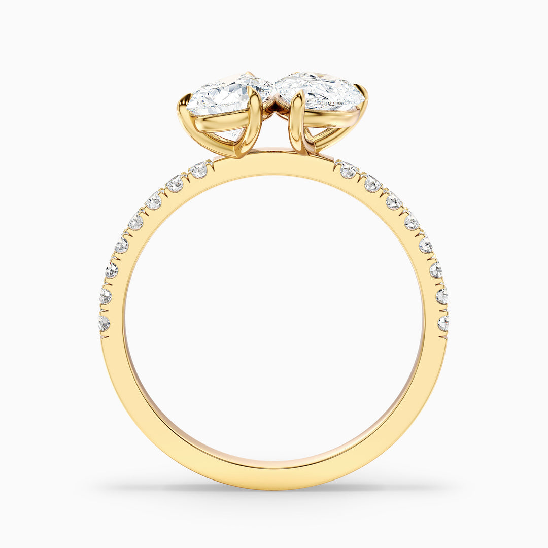 Suri Toi Et Moi Pave Ring  With Both Pear Two Stone Lab Grown Diamond