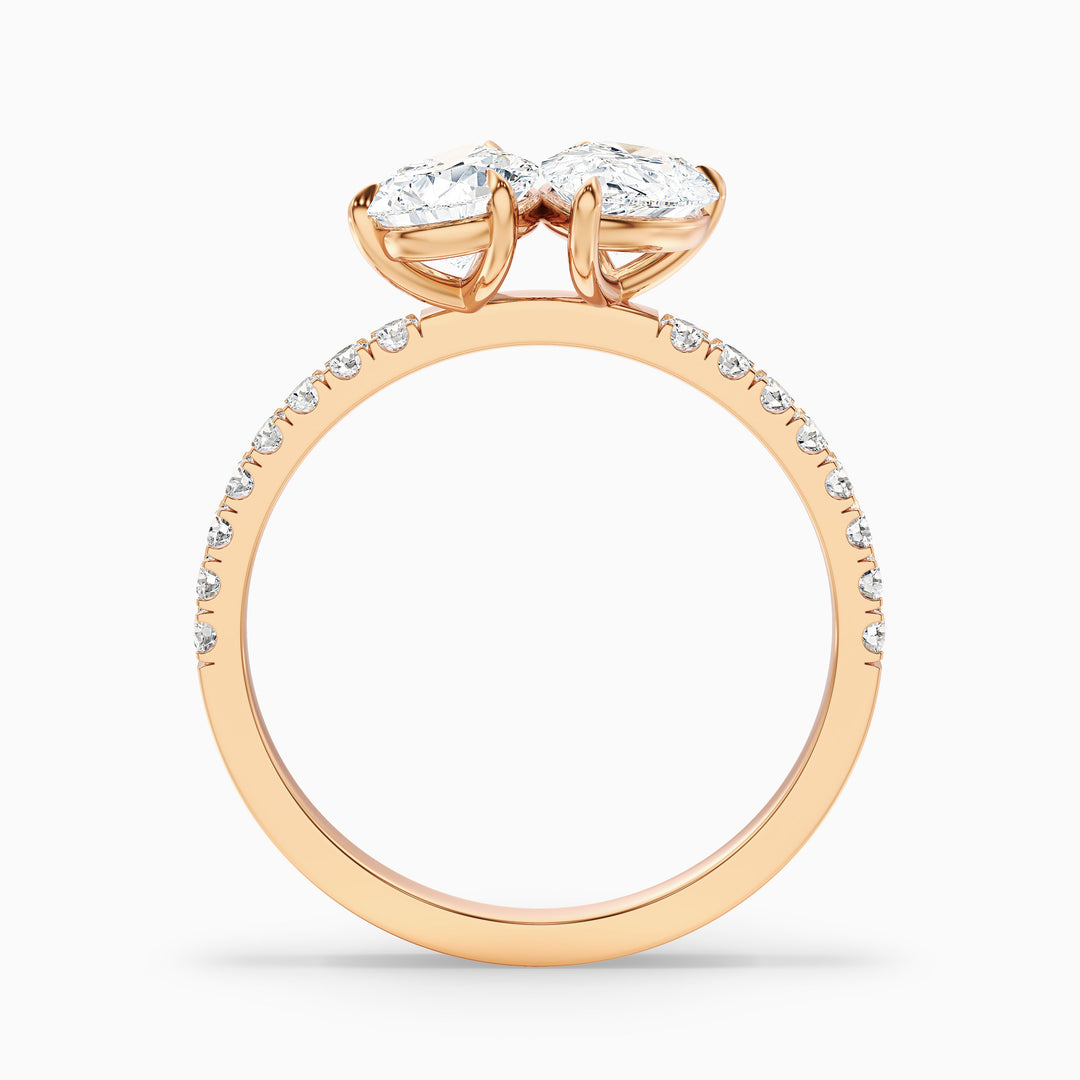 Suri Toi Et Moi Pave Ring  With Both Pear Two Stone Lab Grown Diamond