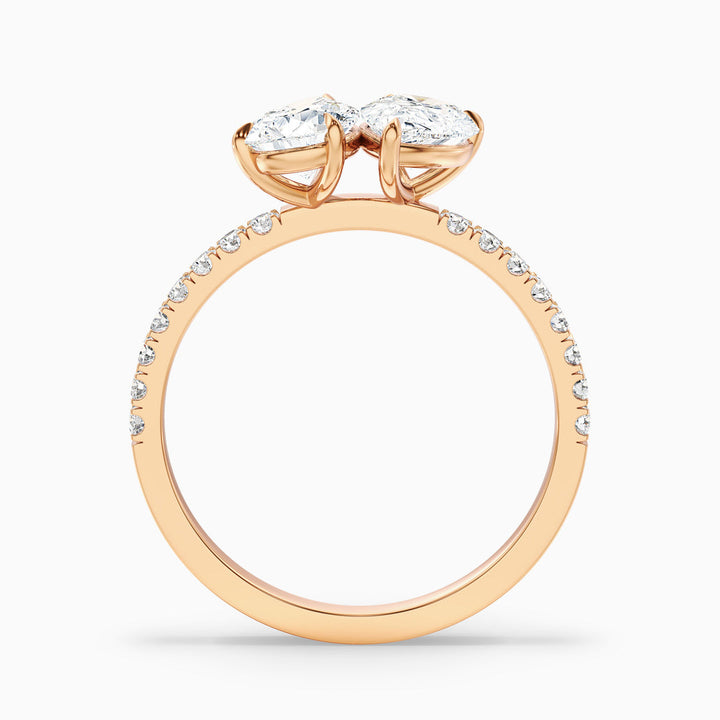 Suri Toi Et Moi Pave Ring  With Both Pear Two Stone Lab Grown Diamond