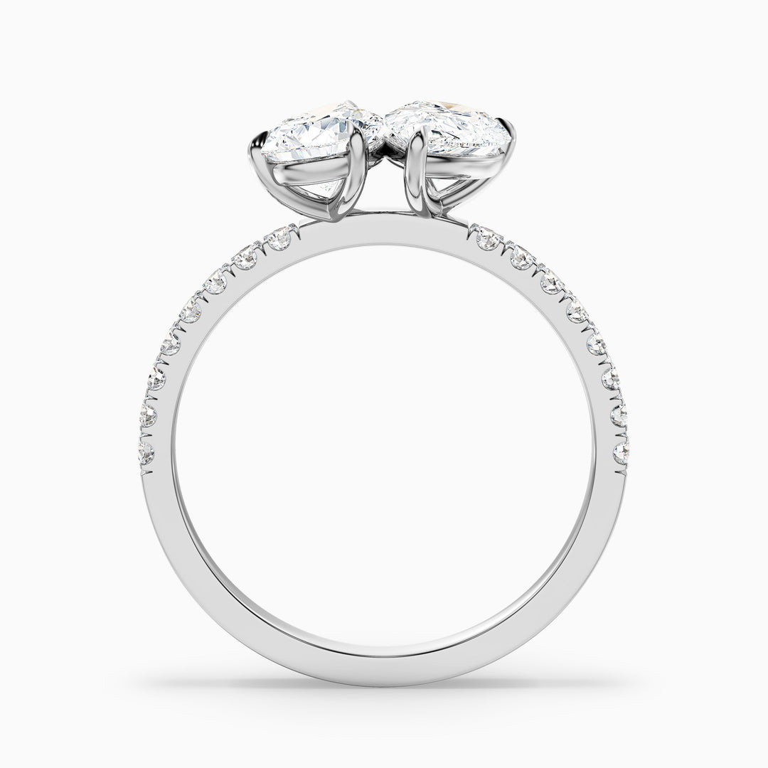 Suri Toi Et Moi Pave Ring  With Both Pear Two Stone Lab Grown Diamond