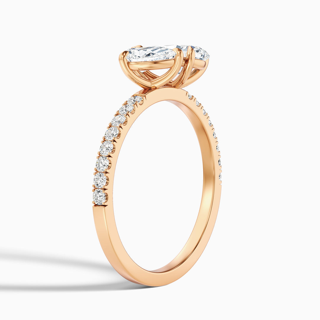 Enari Toi Et Moi Pave Ring  With Both Pear Two Stone Lab Grown Diamond