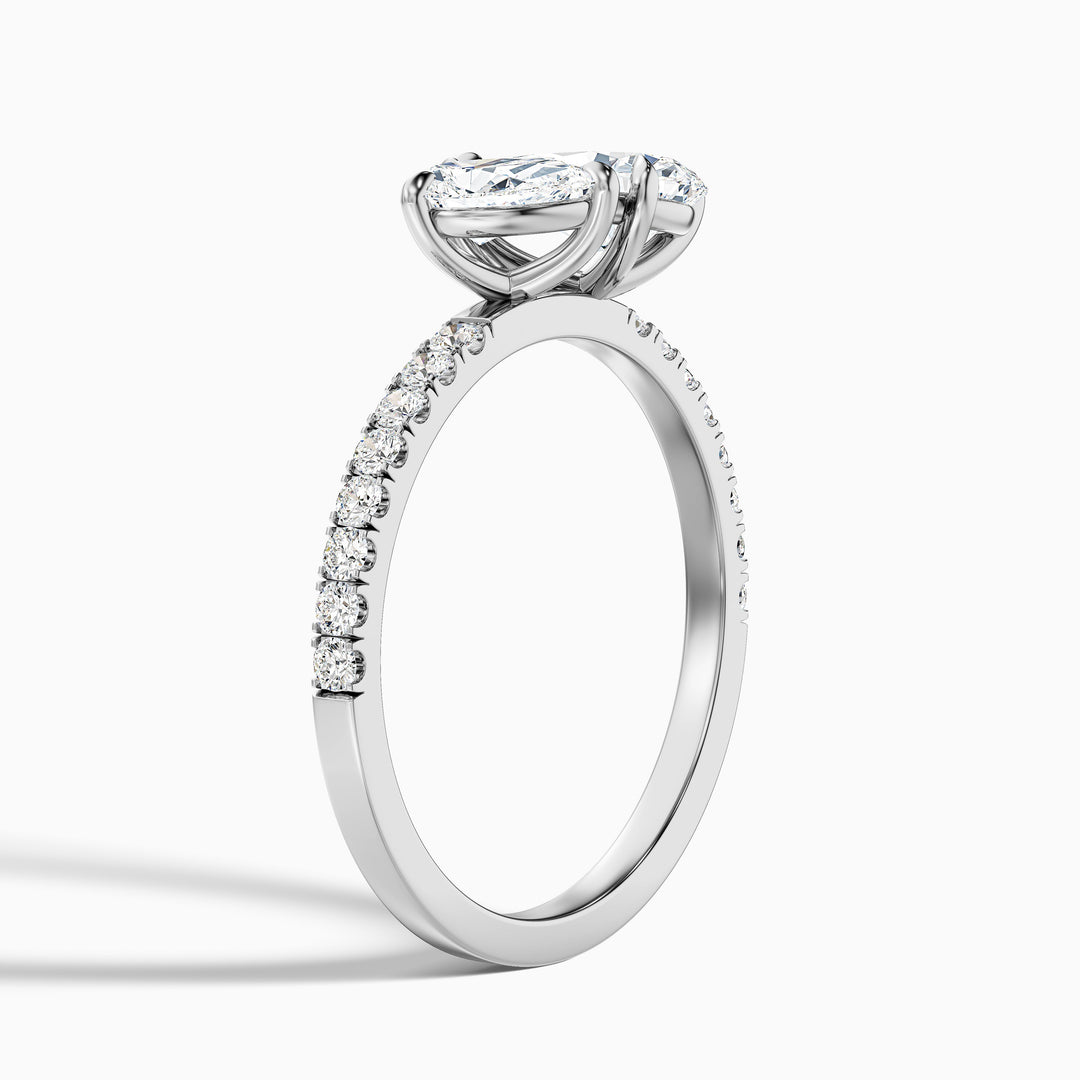 Enari Toi Et Moi Pave Ring  With Both Pear Two Stone Lab Grown Diamond