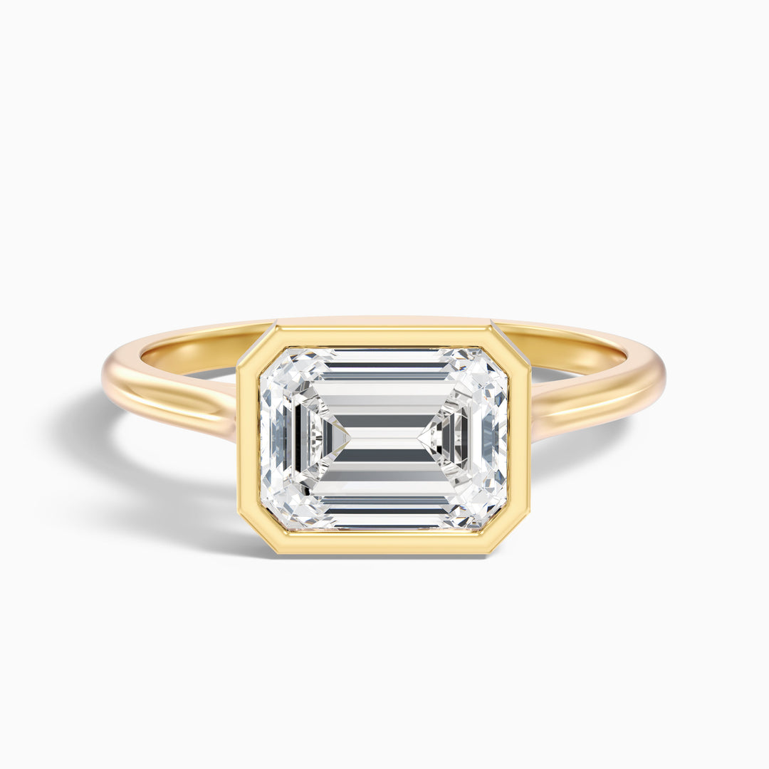 Sara Emerald East West Bezel Lab Grown Diamond Ring
