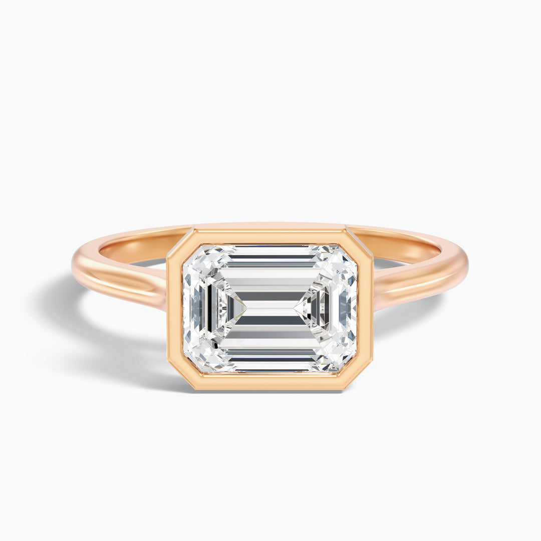 Sara Emerald East West Bezel Lab Grown Diamond Ring