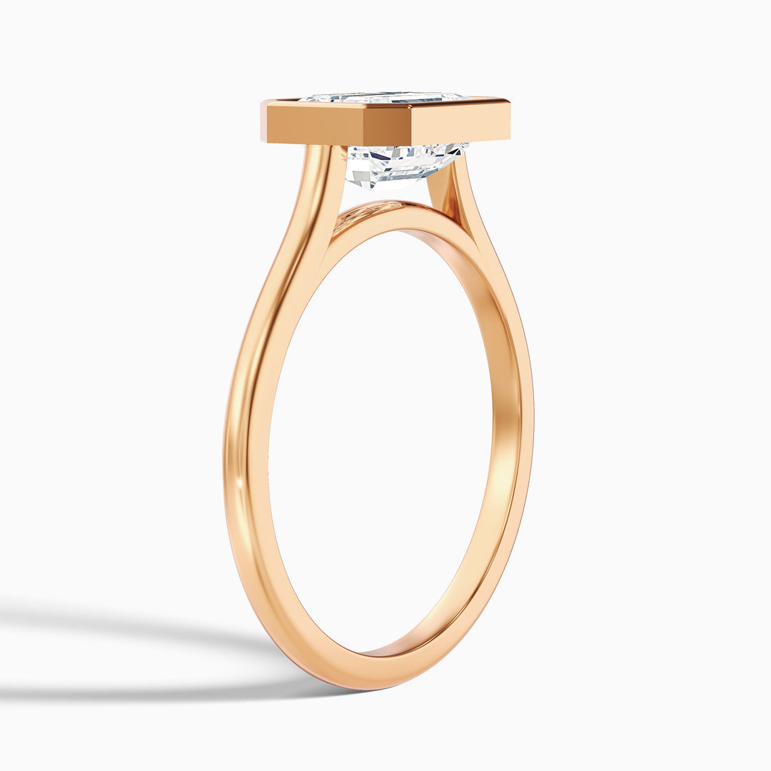 Sara Emerald East West Bezel Lab Grown Diamond Ring