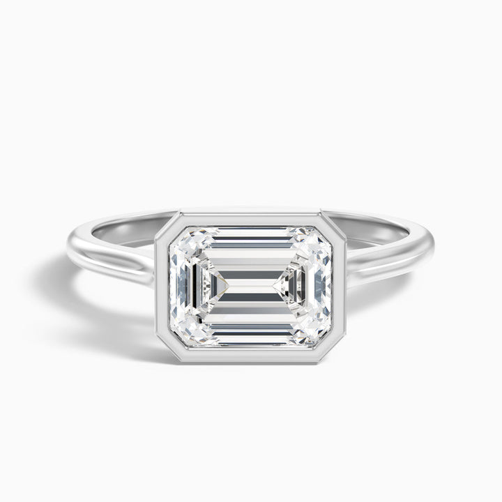 Sara Emerald East West Bezel Lab Grown Diamond Ring
