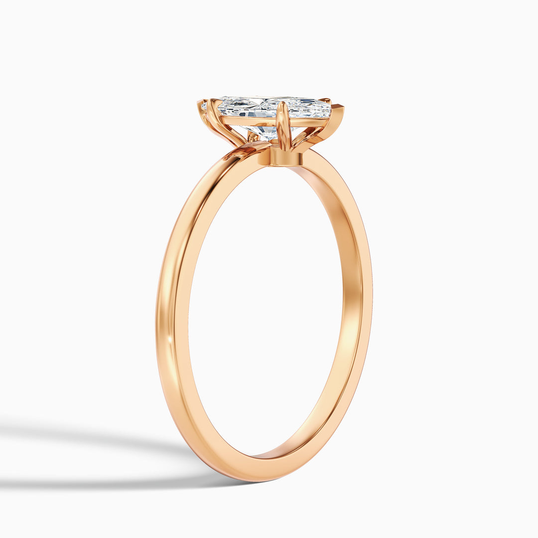 Manilla Marquise Cut Low Profile Solitaire Lab Grown Diamond Ring