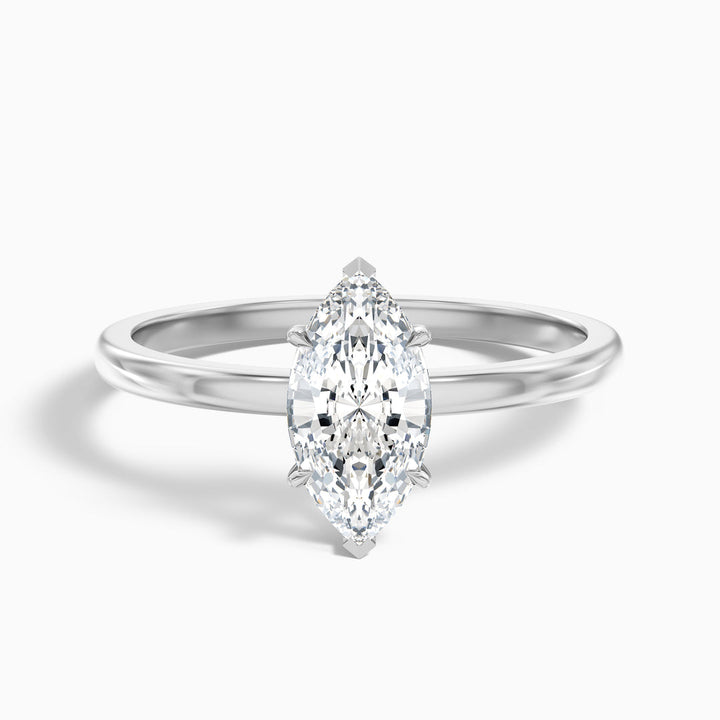 Manilla Marquise Cut Low Profile Solitaire Lab Grown Diamond Ring