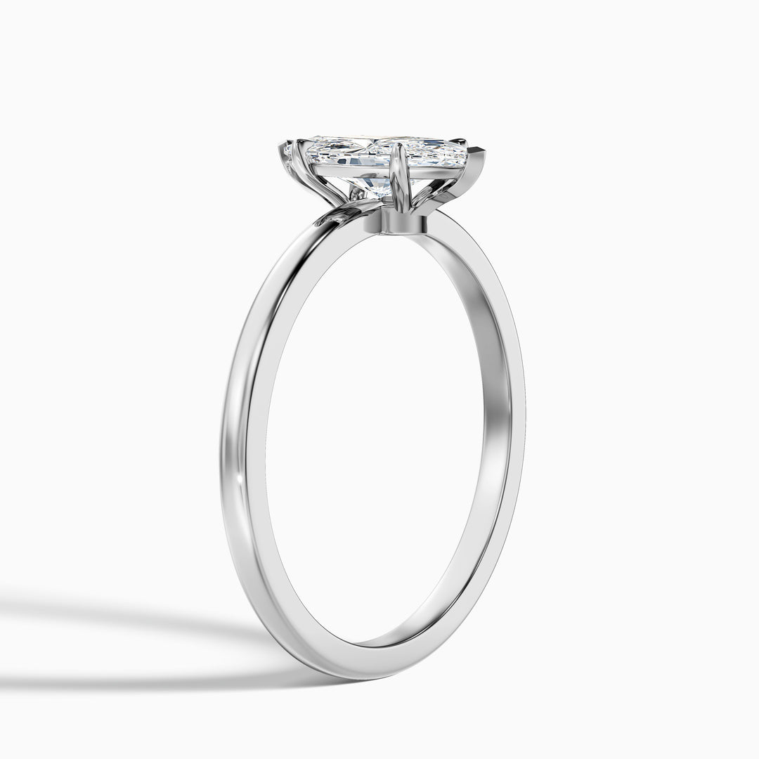 Manilla Marquise Cut Low Profile Solitaire Lab Grown Diamond Ring